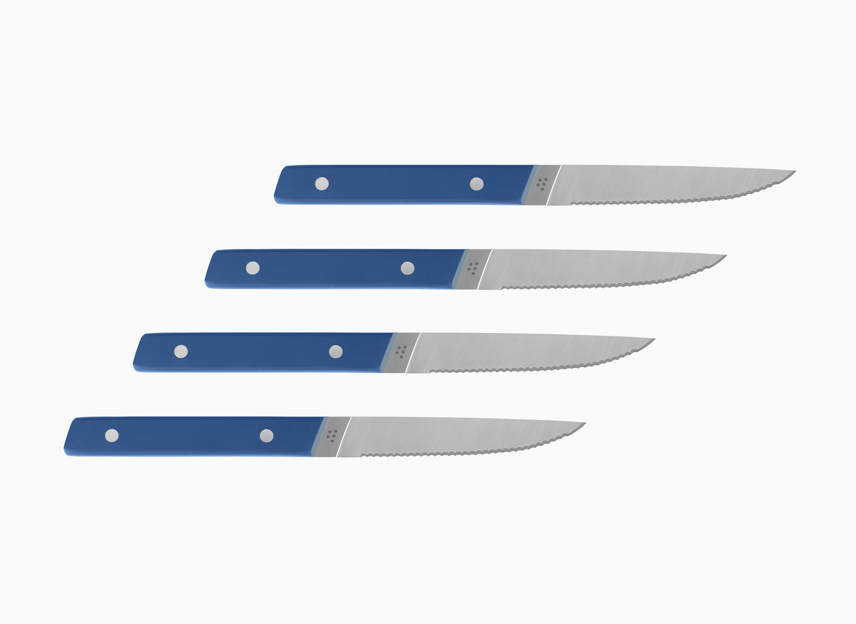 4-Piece Misen Steak Knives in blue