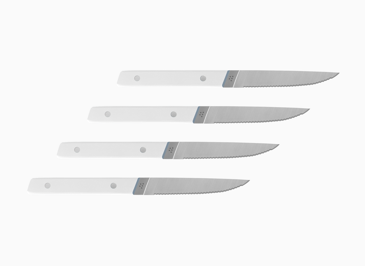 4-Piece Misen Steak Knives in white