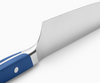 The sloped bolster on the Misen Short Chef's knife provides more room for your fingers to form a proper "pinch grip".