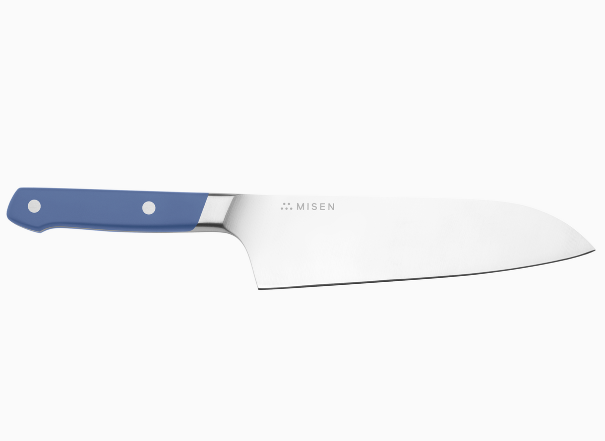 8 inch Misen Santoku Knife in classic blue