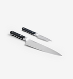 Misen chef's knife and paring knife set with black handles