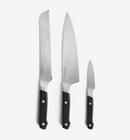 Misen 3-piece kitchen knife set with bread knife, chef's knife, and paring knife
