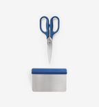 Misen kitchen shears and bench scraper set in blue