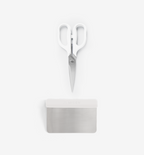 Misen kitchen shears and bench scraper set in white stainless steel