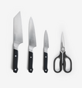 Misen 4-piece kitchen knife set with chef's knife, santoku, paring knife, and kitchen shears