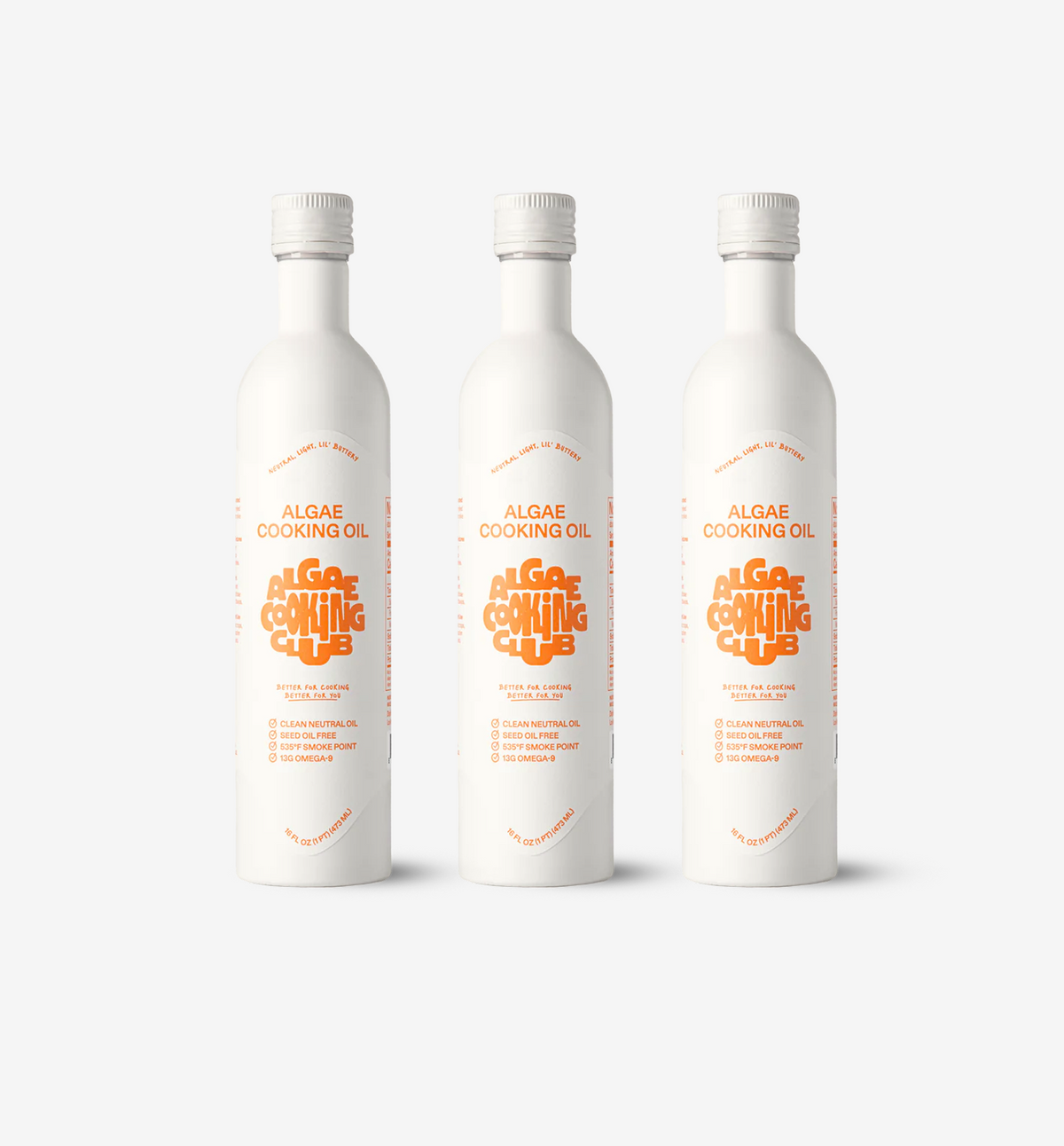 Algae Cooking Club - Algae Cooking Oil - 16 oz - Aluminum Bottle - 3 Pack