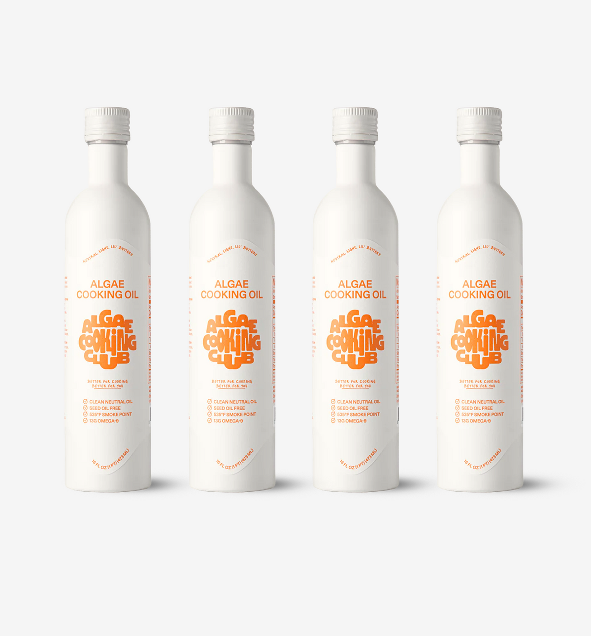 Algae Cooking Club - Algae Cooking Oil - 16 oz - Aluminum Bottle - 4 Pack