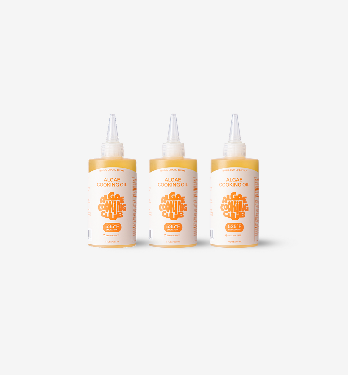 Algae Cooking Club - Algae Cooking Oil - 7 oz - Squeeze Bottle - 3 Pack