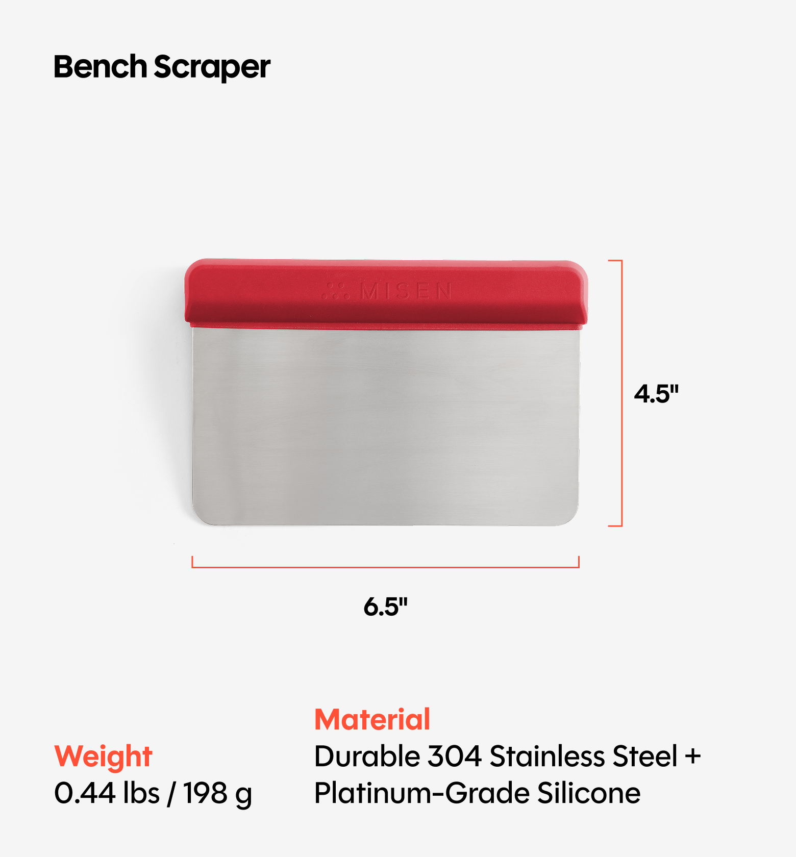 Bench Scraper - Red