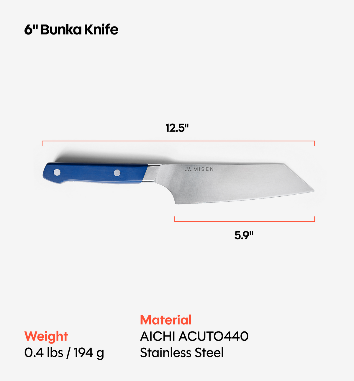 6" Bunka Knife (ACUTO440) - Blue