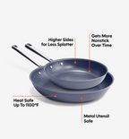 8" + 12" Deeper Carbon Nonstick™ Frying Pan + Glass Lid