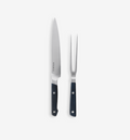 Misen carving knife and carving fork set with dark blue handles