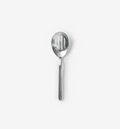 Stainless steel slotted serving spoon with brushed finish