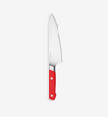 Misen chef's knife with red handle and stainless steel blade