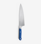 Misen chef's knife with blue handle and stainless steel blade