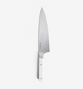 Misen chef's knife with white handle and stainless steel blade