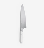Misen chef's knife with white handle and stainless steel blade