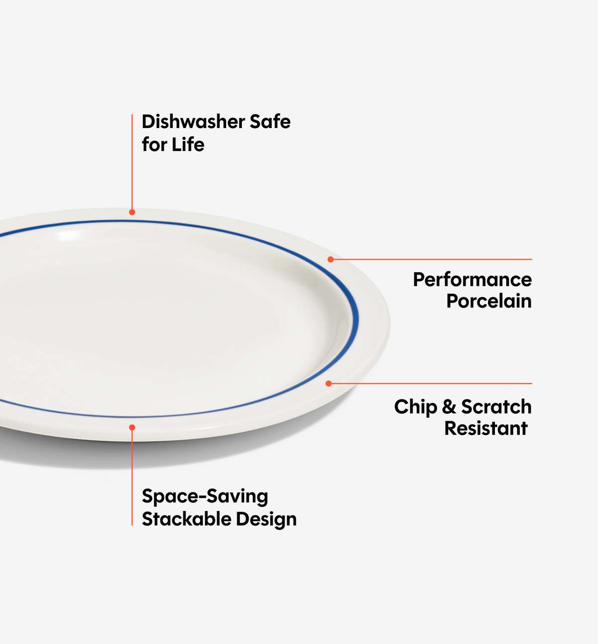 4-Piece Dinner Plate Set - Blue