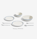 9-Piece Dinnerware + Flatware Set (Serves 1) - Blue / Polished