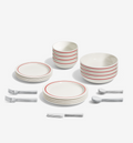 36-Piece Dinnerware + Flatware Set (Serves 4) - Red / Polished