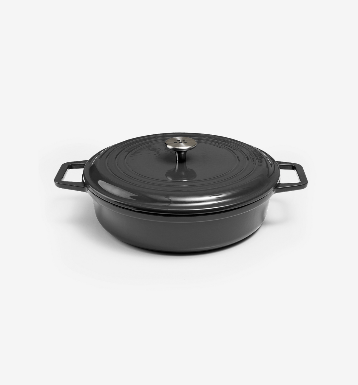 5.5 QT Enamel Cast-Iron Braiser - Black - Final Sale