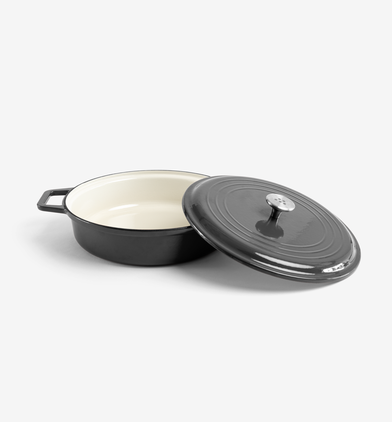 5.5 QT Enamel Cast-Iron Braiser - Black - Final Sale