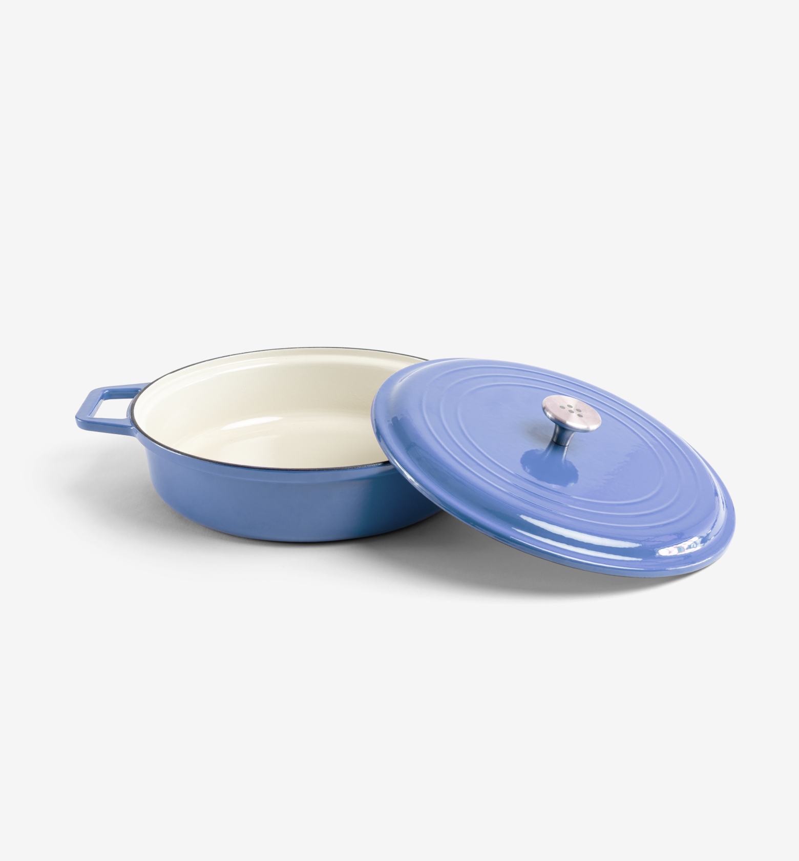 5.5 QT Enamel Cast-Iron Braiser - Classic Blue - Final Sale