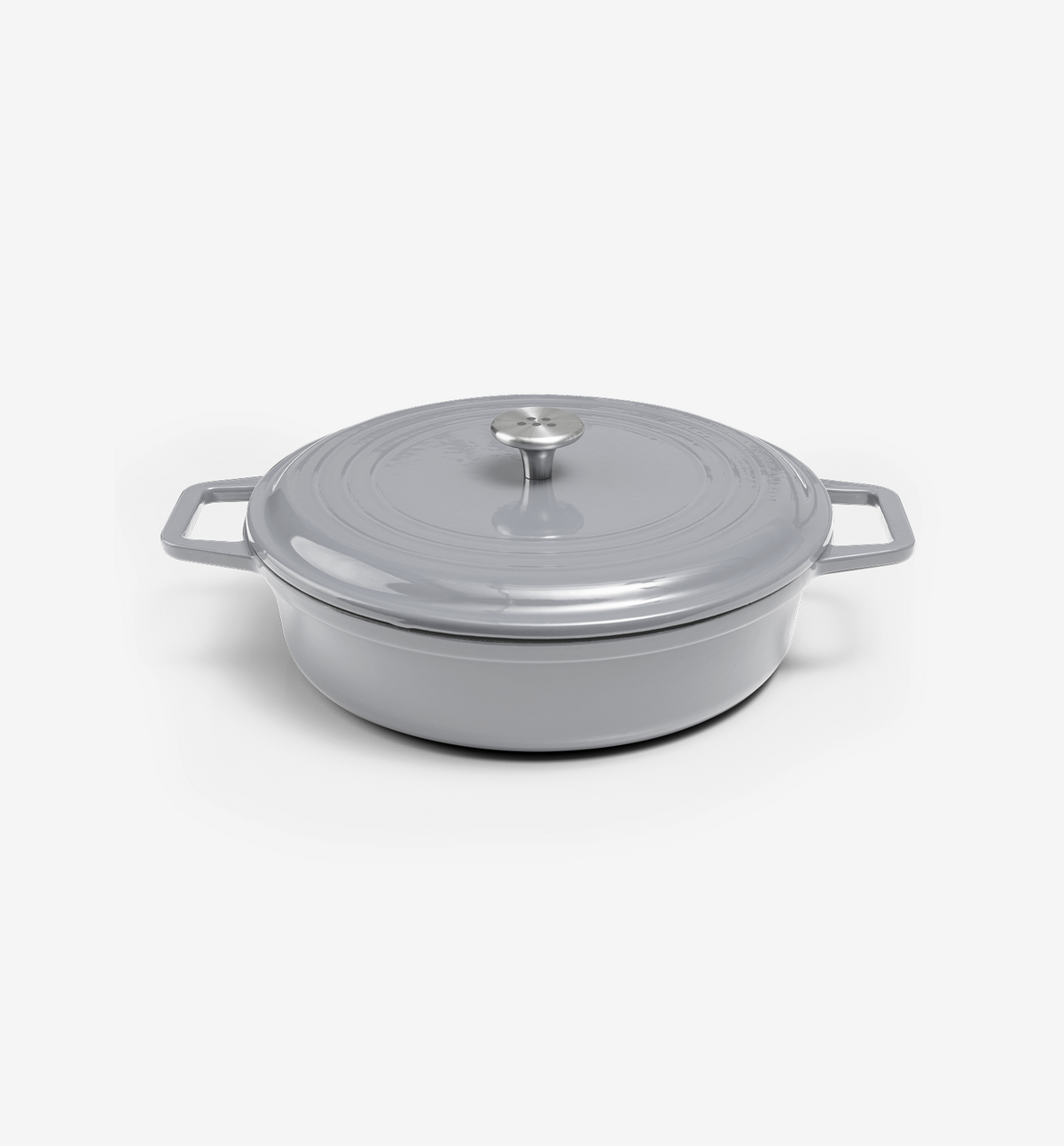 5.5 QT Enamel Cast-Iron Braiser - Gray - Final Sale