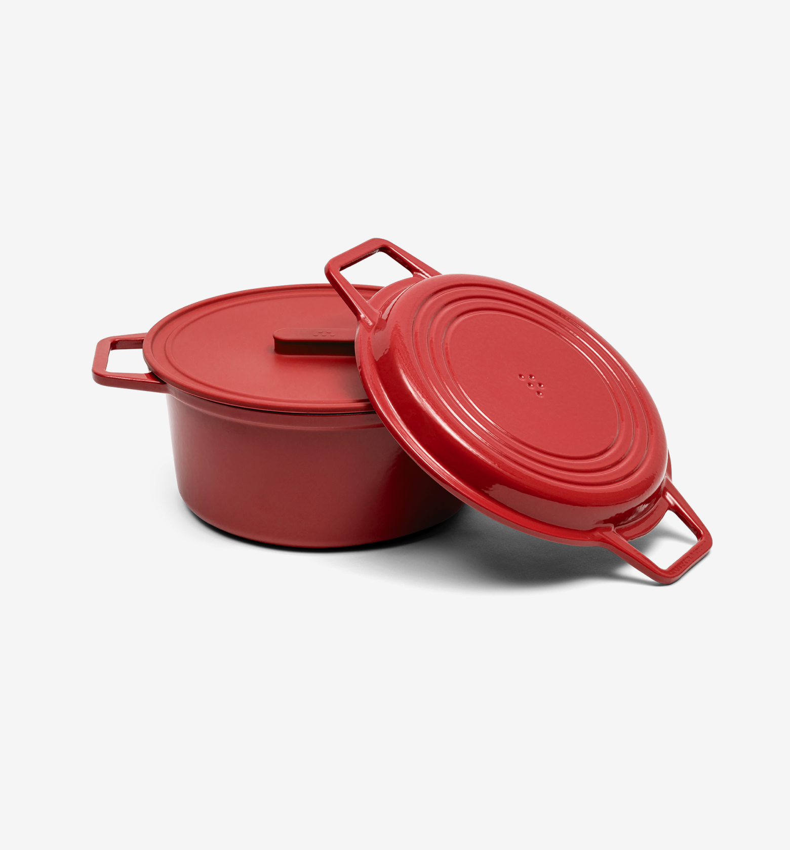 5.5 QT Enamel Cast-Iron Dutch Oven - Grill & Silicone Lid - Red - Final Sale