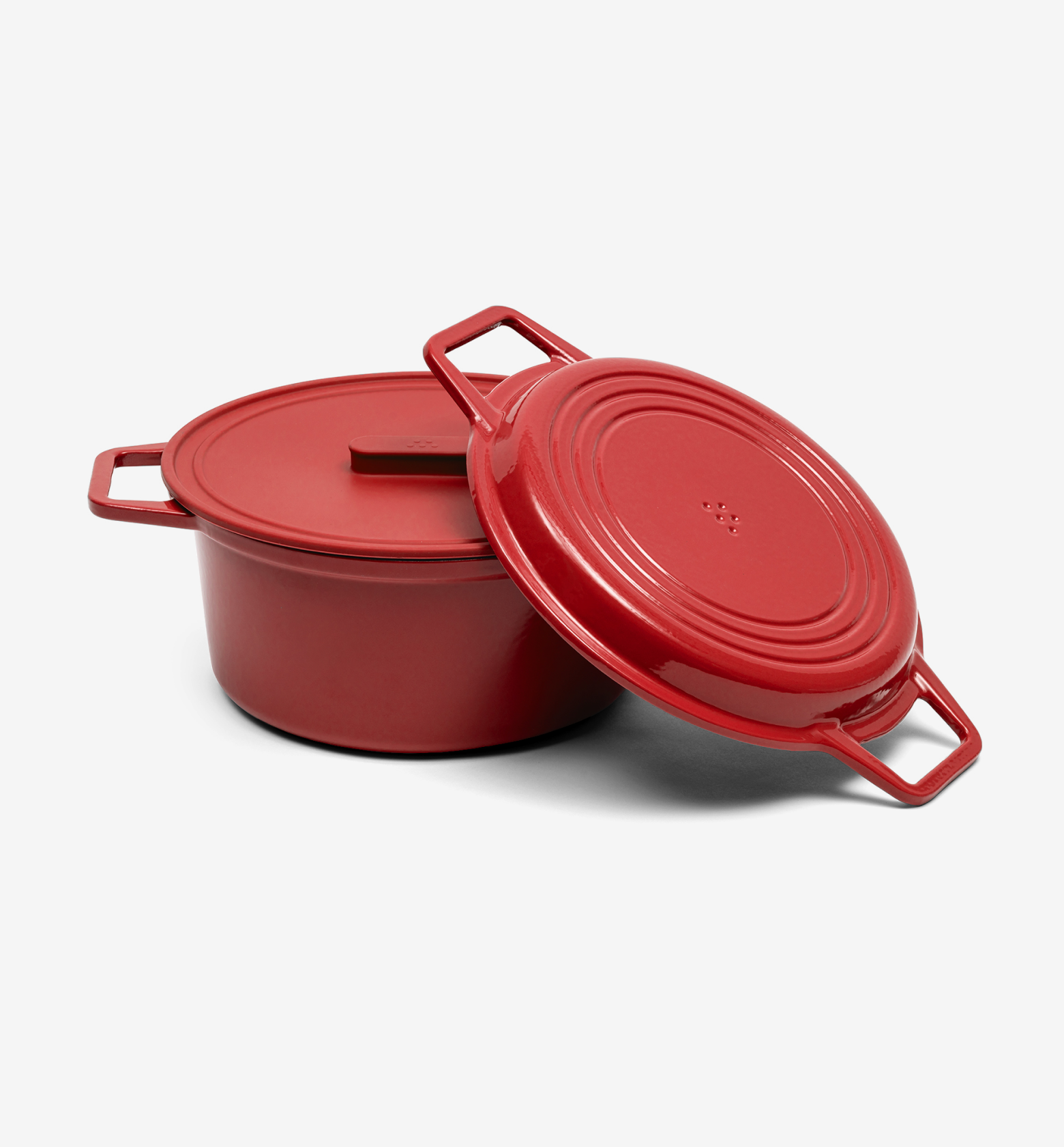 7 QT Enamel Cast-Iron Dutch Oven - Grill & Silicone Lid - Red - Final Sale