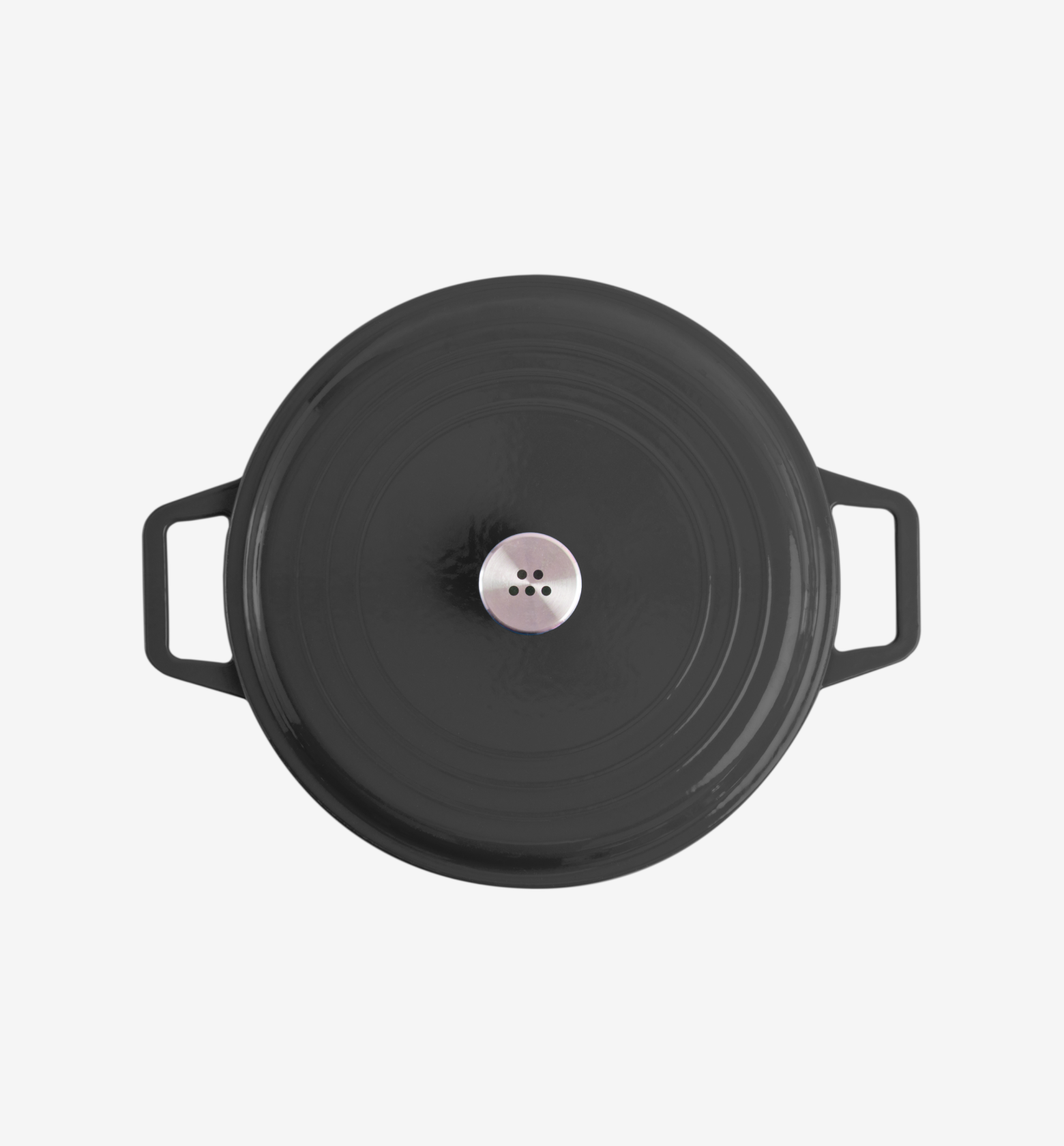 7 QT Enamel Cast-Iron Dutch Oven - Classic Lid - Black - Final Sale