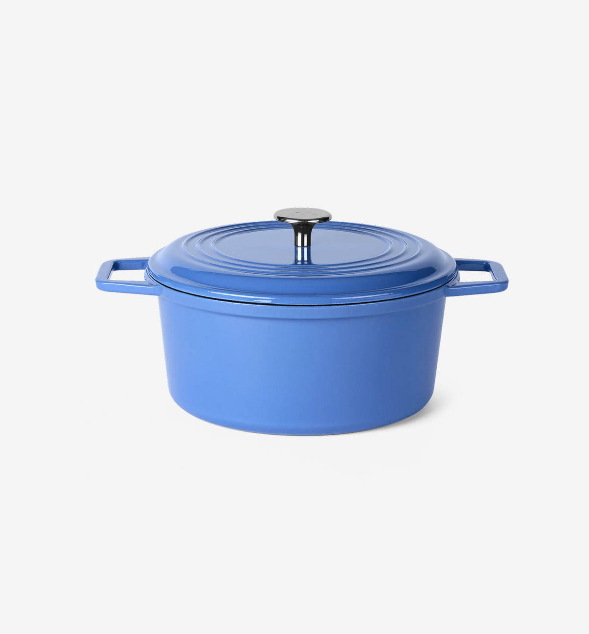 7 QT Enamel Cast-Iron Dutch Oven - Classic Lid - Classic Blue - Final Sale