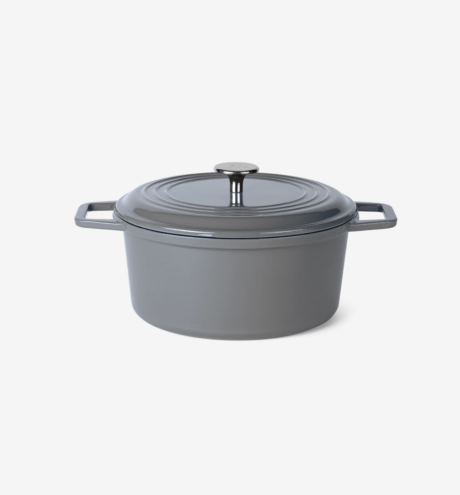 7 QT Enamel Cast-Iron Dutch Oven - Classic Lid - Gray - Final Sale