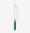 Misen chef's knife with teal green handle and stainless steel blade