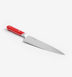 Misen chef's knife with red handle and stainless steel blade