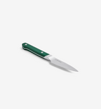 Misen paring knife with green handle and stainless steel blade