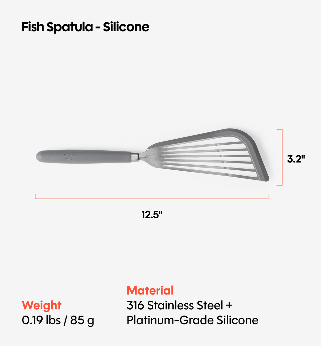 Silicone Fish Spatula - Gray