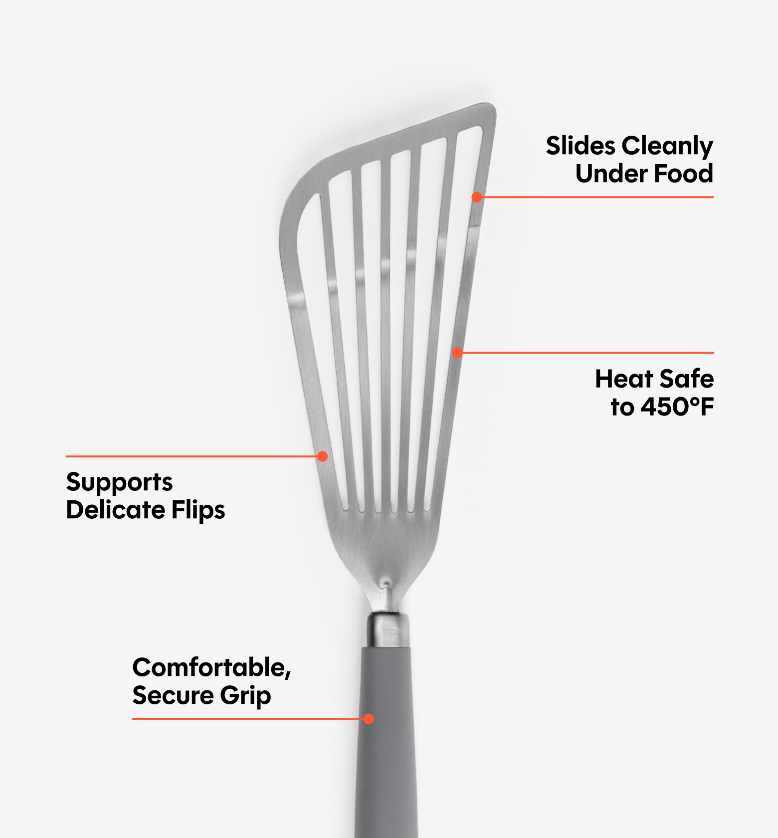 Stainless Steel Fish Spatula - Gray
