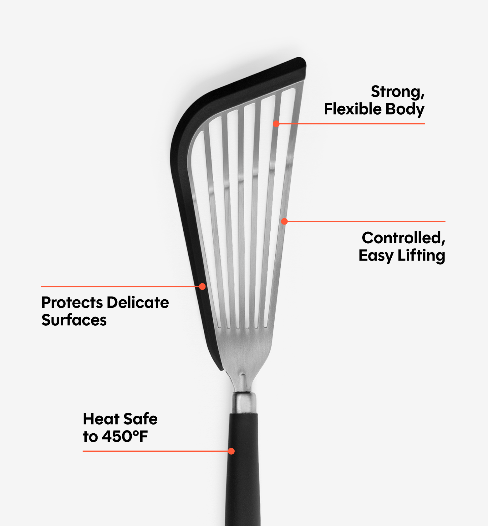 Silicone Fish Spatula - Black