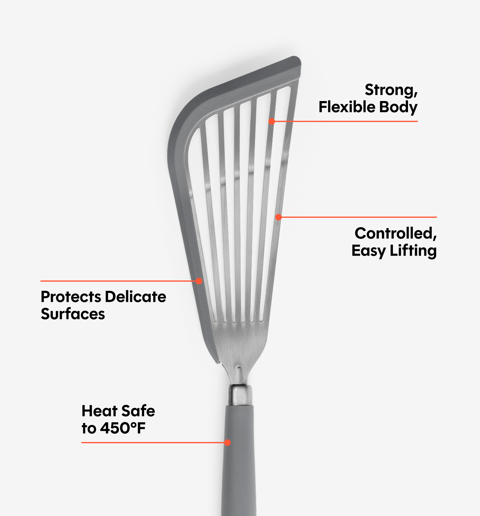 Silicone Fish Spatula - Gray