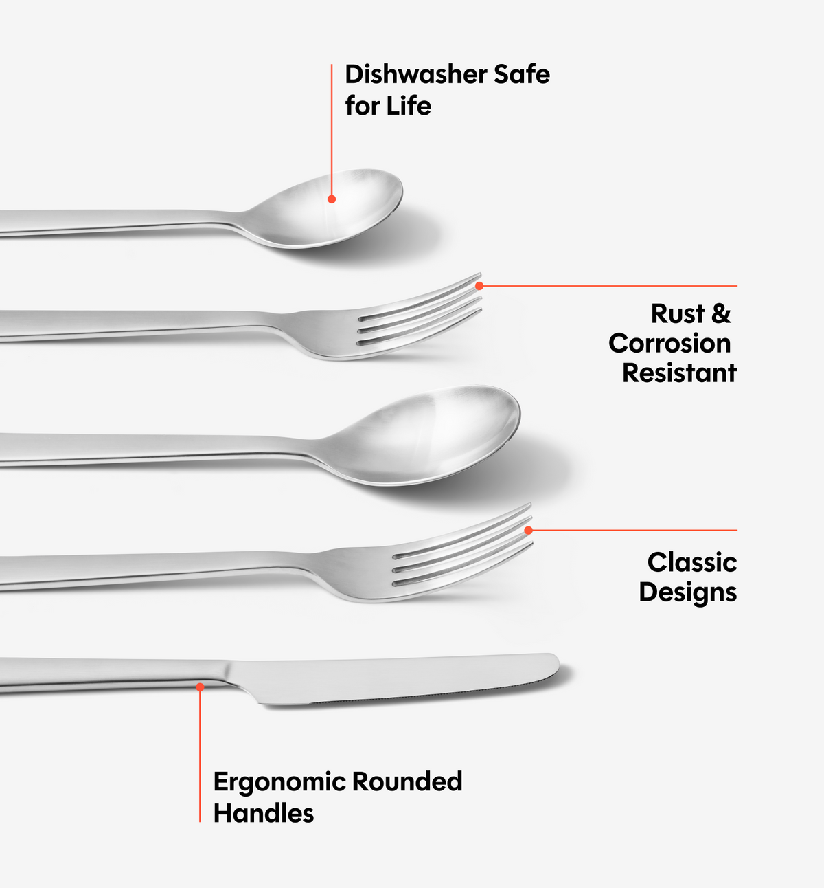 40-Piece Flatware Set (Serves 8) - Brushed