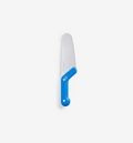 Misen chef's knife with blue handle and stainless steel blade
