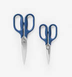 Misen kitchen shears set in blue, large and small stainless steel scissors