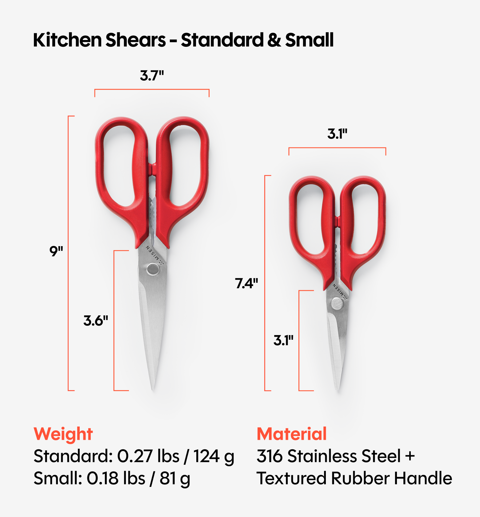 Kitchen Shears Set - Red