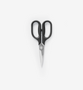 Misen kitchen scissors with black handles and stainless steel blades