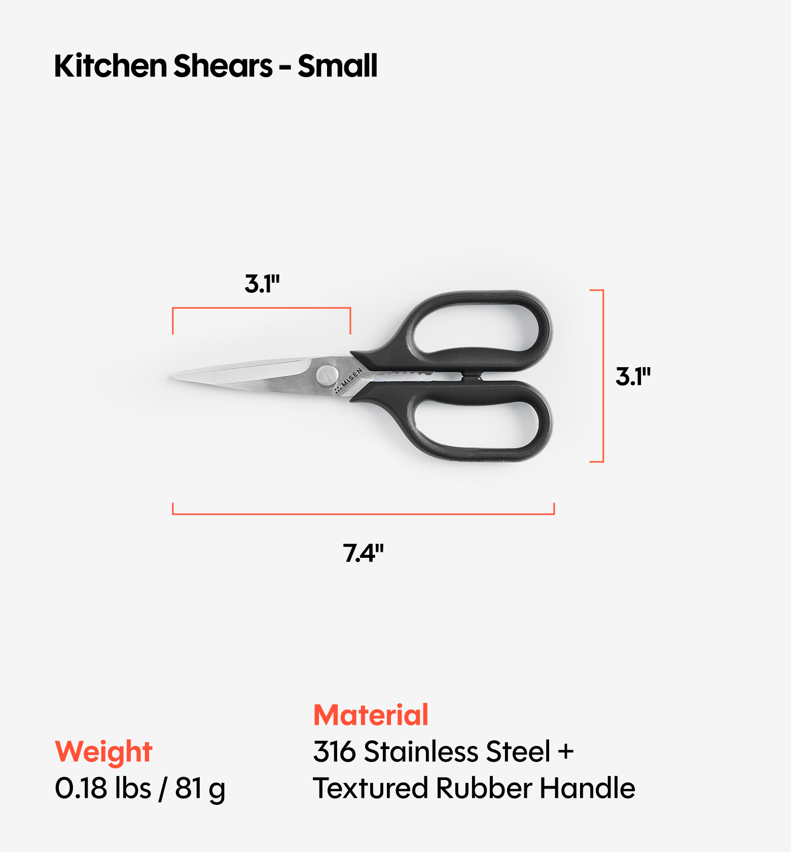 Kitchen Shears - Small - Black