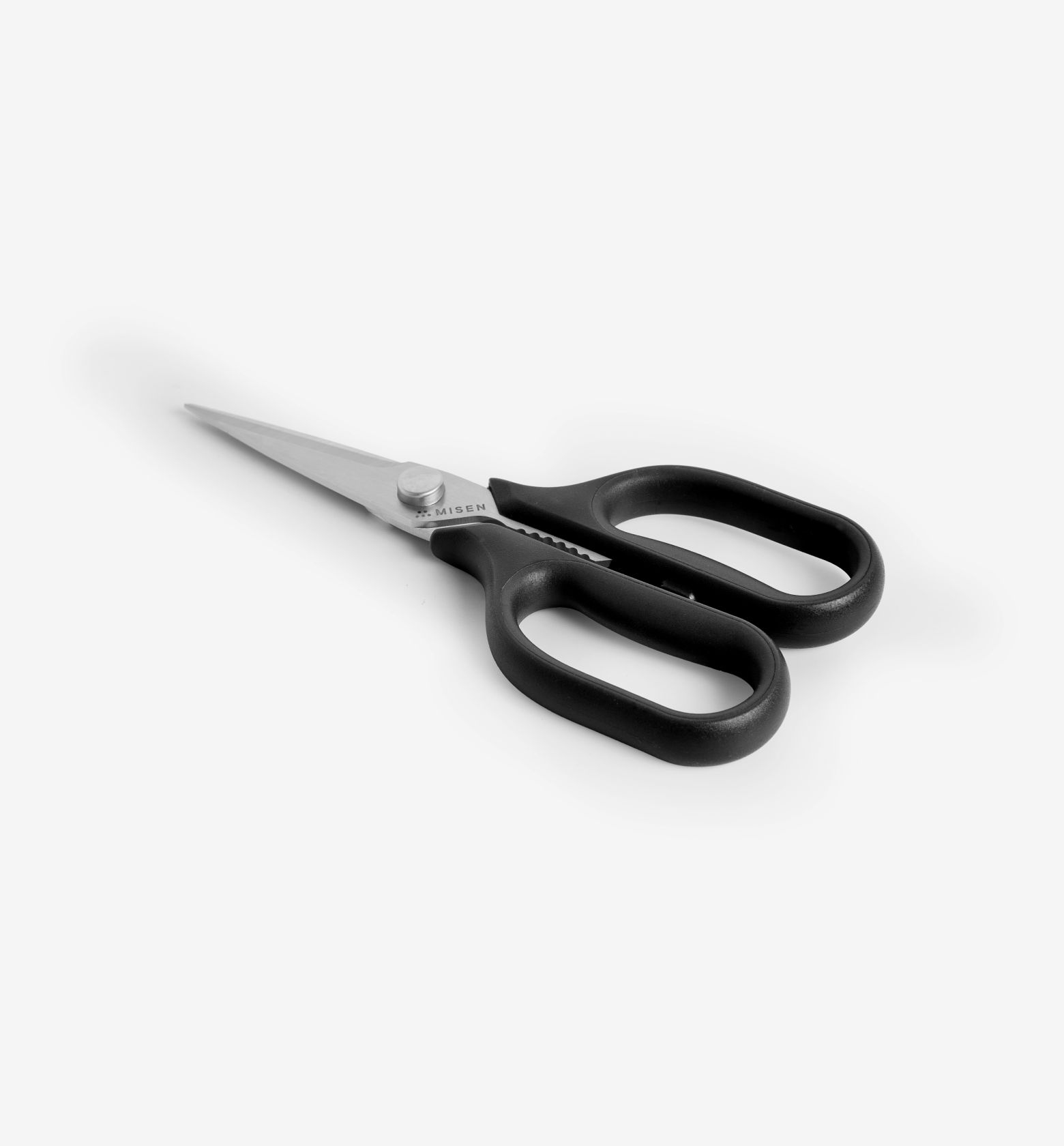 Misen kitchen shears with stainless steel blades and black handles