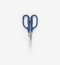 Misen kitchen shears with blue handles and stainless steel blades