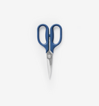 Misen kitchen shears with blue handles and stainless steel blades