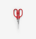 Misen kitchen shears with red handles and stainless steel blades